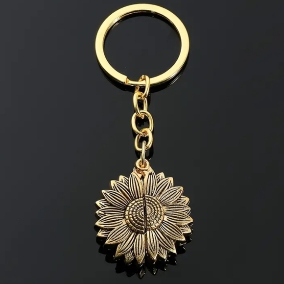 Sunflower Charm Keychain "Keep F*cking Going" - Picture 2 of 6